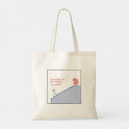 Bolsa Tote Quirky Illustrated Angry Chicken Staircase