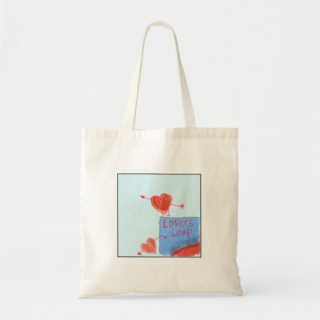 Bolsa Tote Quirky Illustrated Lovers' Leap (Frente)