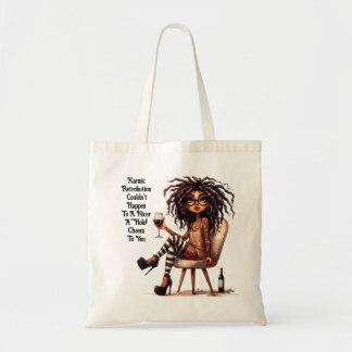 Bolsa Tote Quirky Lady Tattoos & Wine Karmic Tote Bag