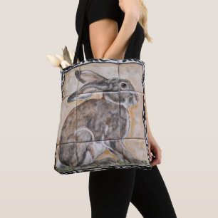 Bolsa Tote Rabbit Hare Jackrabbit Azulejo Olhe Saco de Toalha