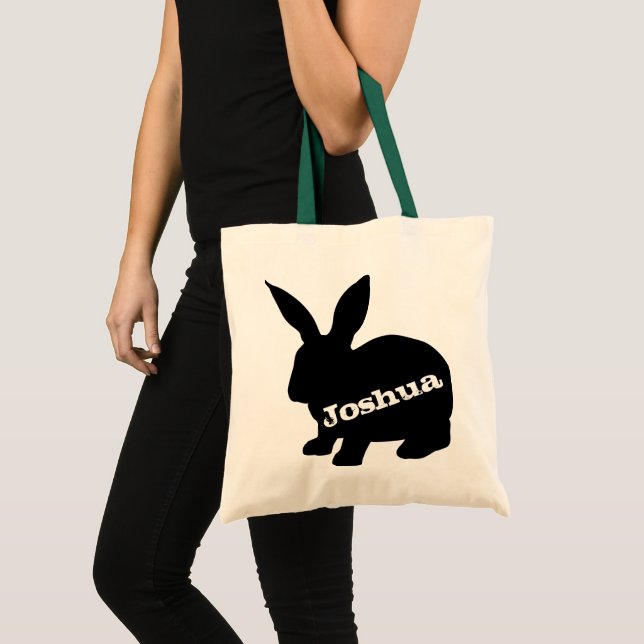 Bolsa Tote Rabbit Silhuette Personalized Name Tote Bag (Frente (produto))