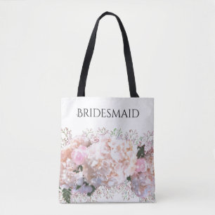 Bolsa Tote Raça branca romântica hydrangeas rosa