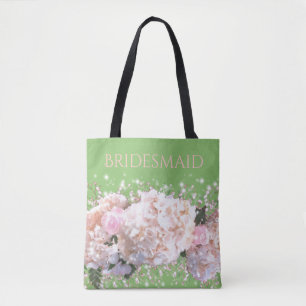Bolsa Tote Raça branca romântica hydrangeas rosa