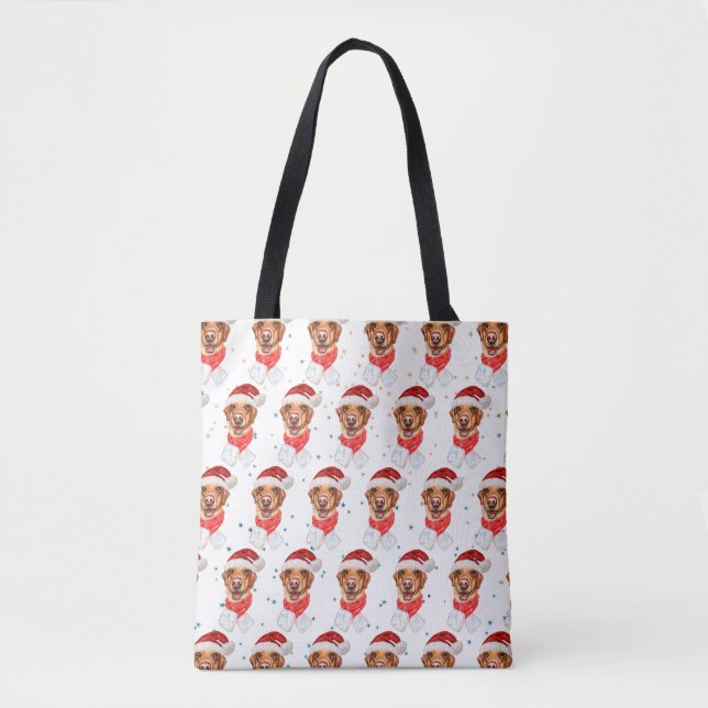 Bolsa Tote Raça de Cão Labrador Natal (Frente)