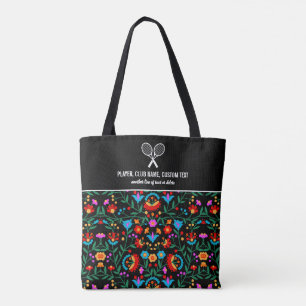 Bolsa Tote Rackers de Tênis de Impressão Floral Personalizado
