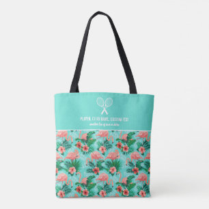 Bolsa Tote Rackers de Tênis Personalizados de Flamingo Rosa