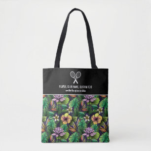 Bolsa Tote Racket Personalizado de Impressão Floral Tropical