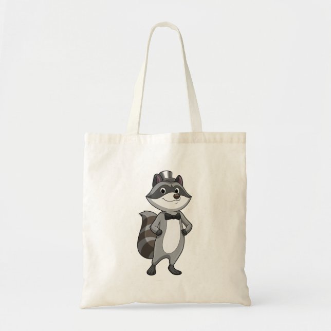 Bolsa Tote Racoon como Groom com Tie (Frente)