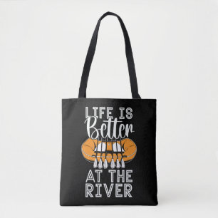 Bolsa Tote Rafando A Vida É Melhor Que Kayak Paddle Canoagem