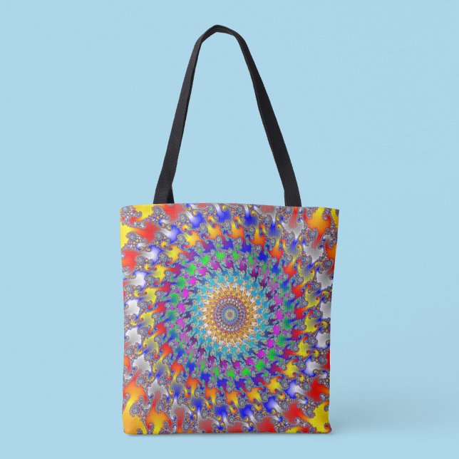 Bolsa Tote Rag Rug Fractal (Criador carregado)