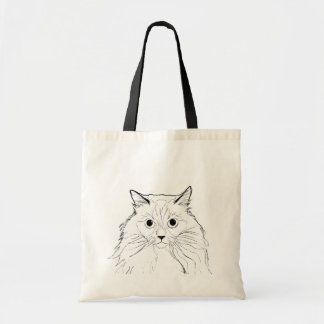 Bolsa Tote Ragdoll Cat Line Art Tote Bag