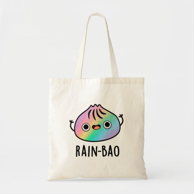 Bolsa Tote Rain-bao Funny Rainbow Dimsum Bao Pun (Frente)