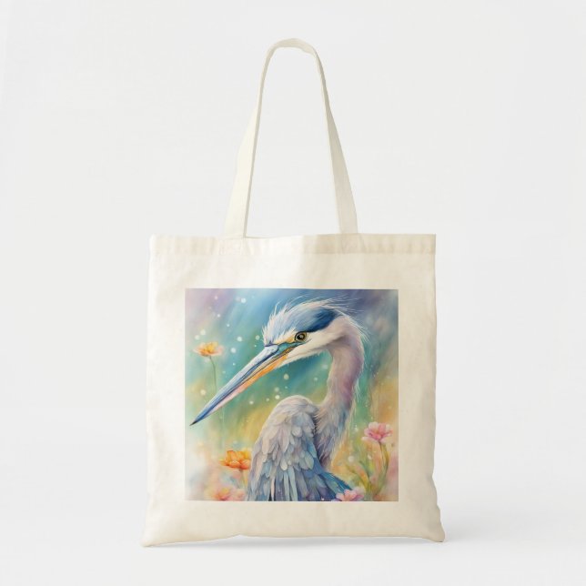 Bolsa Tote Rainbow Birds Blue Heron 2 (Frente)