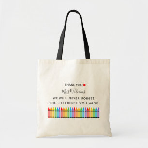 Bolsa Tote Rainbow Crayons Professora Apreciação Tote Bag