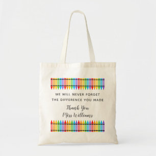 Bolsa Tote Rainbow Crayons Professora Apreciação Tote Bag