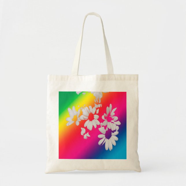 Bolsa Tote Rainbow daisies (Frente)