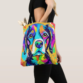 Bolsa Tote Rainbow Dog Portrait Design
