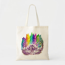 Bolsa Tote "Rainbow Haven: Um Retreto Semelhante a Sonho"
