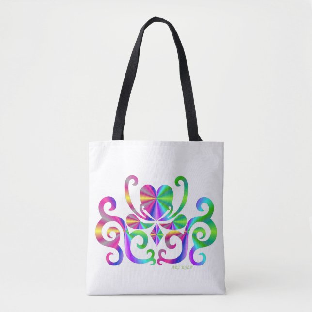 Bolsa Tote Rainbow Heart e Lily (Frente)