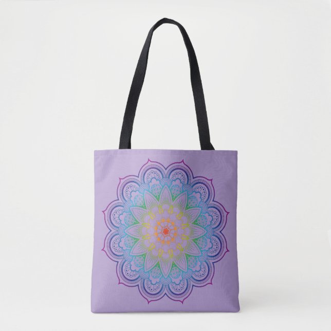 Bolsa Tote Rainbow mandala (Frente)