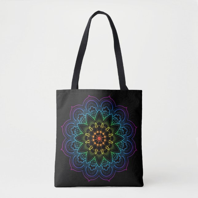 Bolsa Tote Rainbow mandala (Frente)