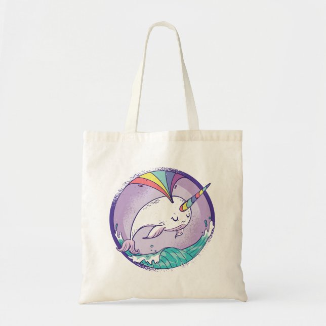 Bolsa Tote Rainbow Narwhale (Frente)