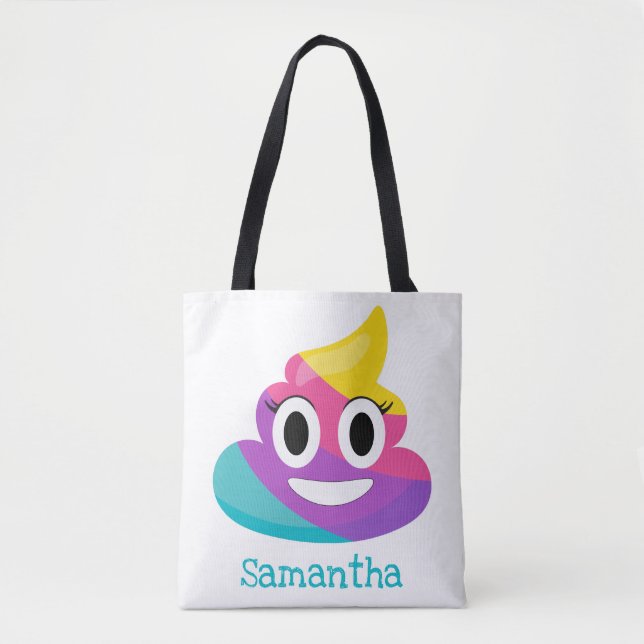 Bolsa Tote Rainbow Poop Emoji (Frente)