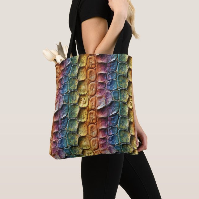 Bolsa Tote Rainbow Réptil Leather (Close Up)
