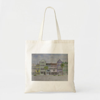 Bolsa Tote Rainbow Row Charleston SC Watercolor