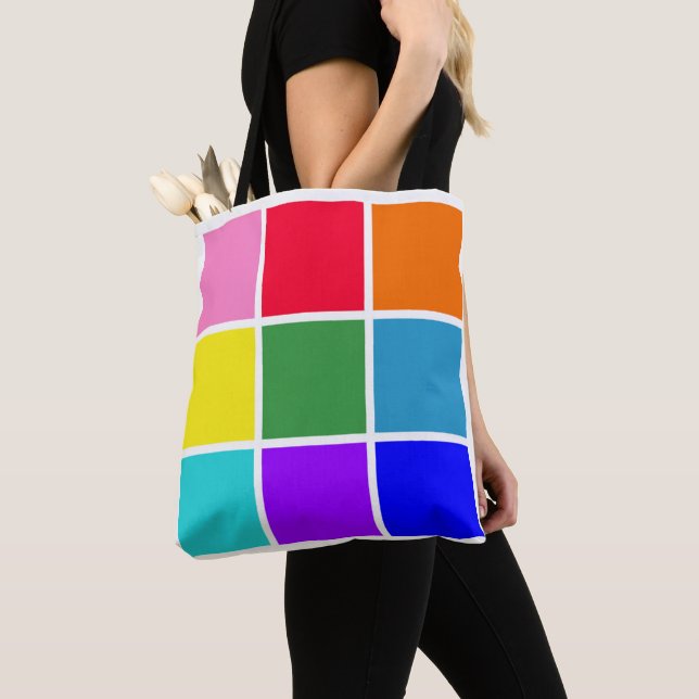 Bolsa Tote Rainbow Squares (Close Up)