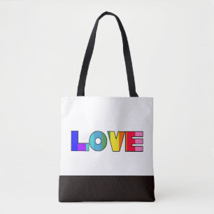Bolsa Tote Rainbow Stripes Love