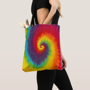 Bolsa Tote Rainbow Swirl Tie Dye Groovy Legal Colorido