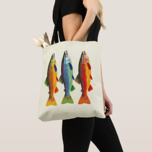 Bolsa Tote Rainbow Trout Pescador Colorido Fashion