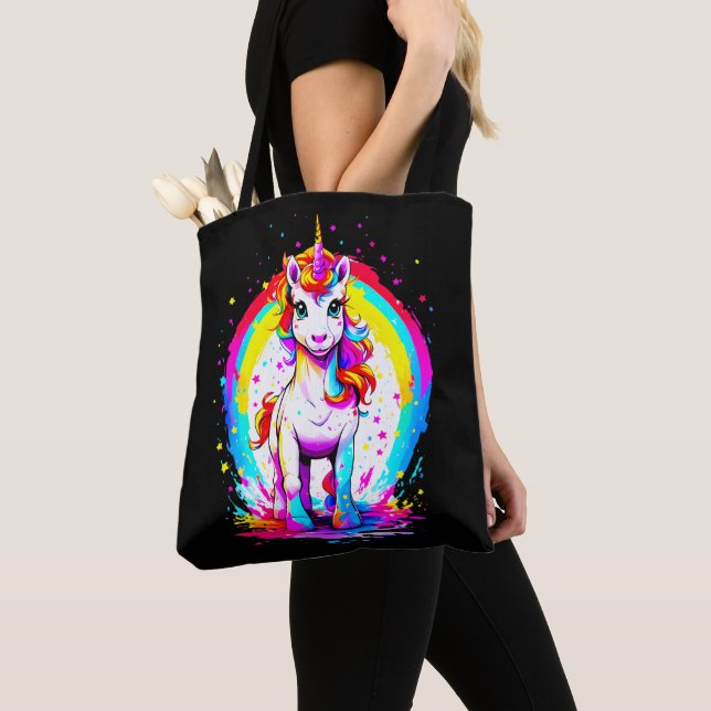 Bolsa Tote Rainbow unicorn (Close Up)