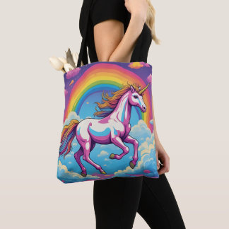 Bolsa Tote Rainbow Unicorn With Bright Colors