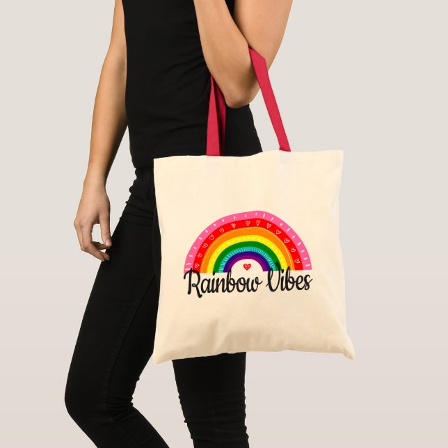 Bolsa Tote Rainbow Vibes (Frente (produto))