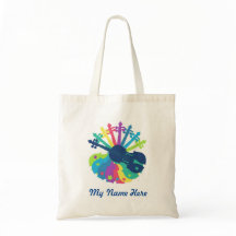 Rainbow Violin Tote Bag - Adicione Seu Nome
