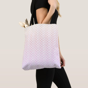 Bolsa Tote Rainbow Waves Abstrato Beach Mermaid Scales