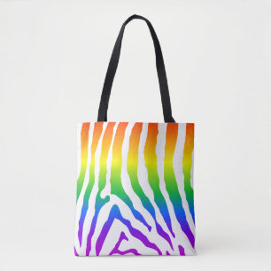 Bolsa Tote Rainbow Zebra Pattern