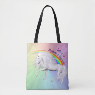 Bolsa Tote Rainbows e Unicórnios