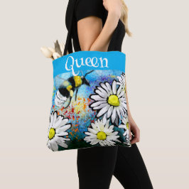 Bolsa Tote Rainha Bee Whimsical Bumblebee em pintura de Daisi