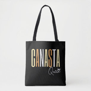 Bolsa Tote Rainha Canasta em letras castanhas