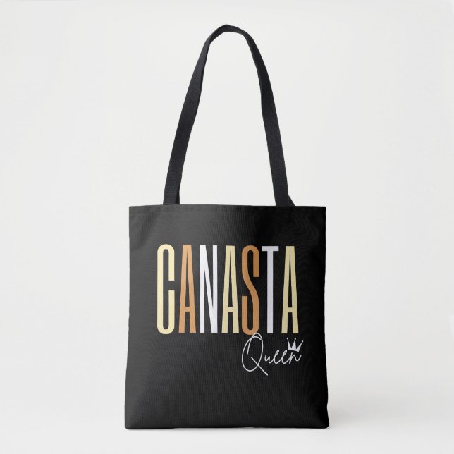 Bolsa Tote Rainha Canasta em letras castanhas (Frente)