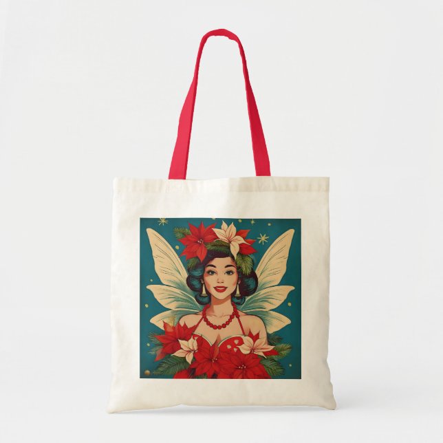 Bolsa Tote Rainha da Beleza do Natal Tropical de Retro (Frente)