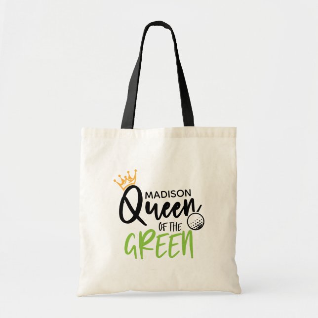 Bolsa Tote Rainha De Golfe Do Moderno Engraçado Verde Persona (Frente)