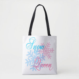 Bolsa Tote Rainha de Neve e flocos de neve elegantes