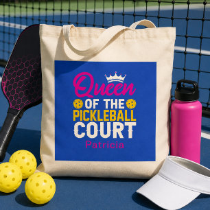 Bolsa Tote Rainha Divertida da Quadra de Pickleball Personali