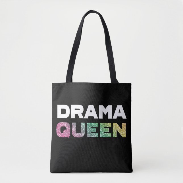 Bolsa Tote Rainha do drama do brilho do arco-íris (Frente)