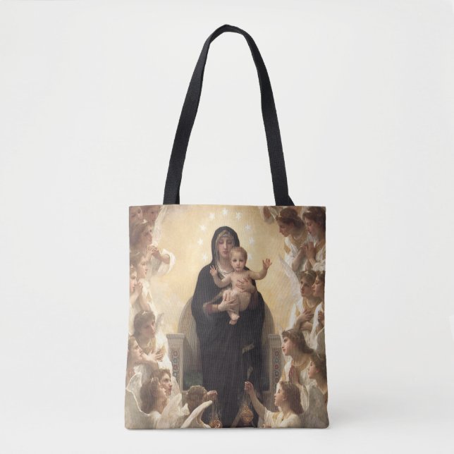 Bolsa Tote Rainha dos Angels Regina Angelorum, de Bouguereau (Frente)