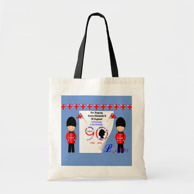 Bolsa Tote Rainha Elizabeth II De Inglaterra 90 Birthday (Frente)